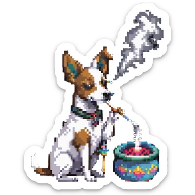 dog smoking shisha sticker