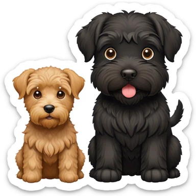 Black schnauzer and golden doodle sticker
