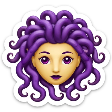 Hazme una medusa con piel de uva morada sticker