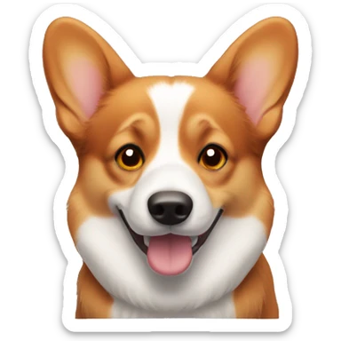 A red-haired corgi with brown eyes sticker