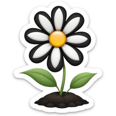 Flores negras y blancas sticker