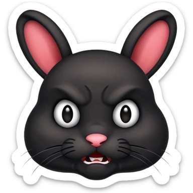 Black bunny is angry sticker