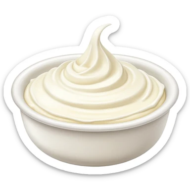 ricotta cream, dollop shape, no container sticker