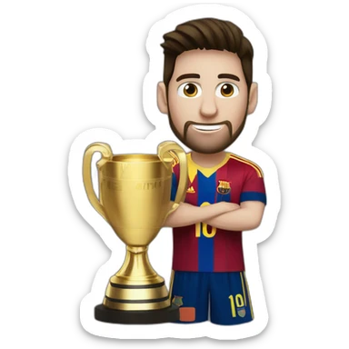 Messi con la copa del mundo sticker