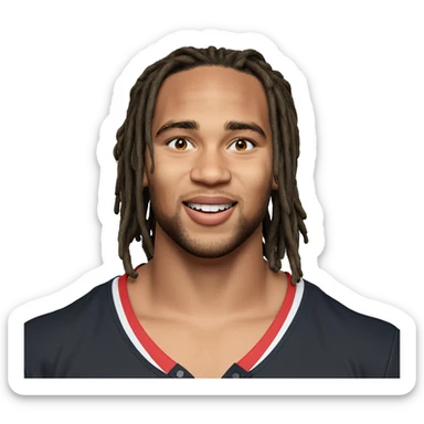 smiling boy with dreadlocks sticker