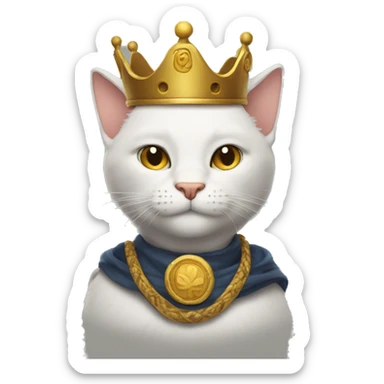 cat king half body  sticker