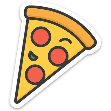 colored icon of a New York style pizza slice sticker