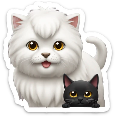 a Samojede and a Black-Withe Cat sticker