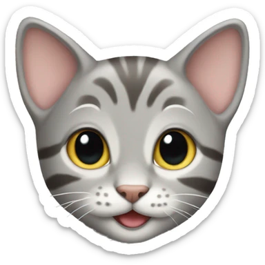 Happy Gray Tabby kitten sticker