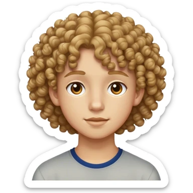 genere un emojis avec des  cheuveux boucler qui a 15ans sticker