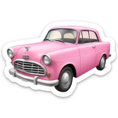 Pink vintage car sticker
