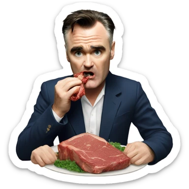 Morrissey eating meat sticker