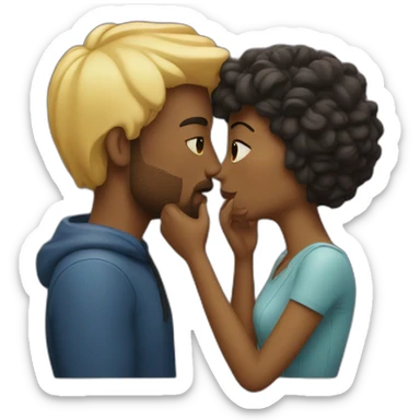 Man and woman kissing in cinema sticker