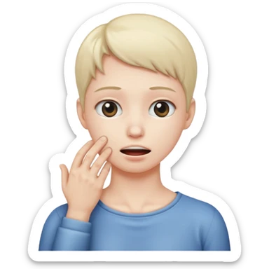 An emoji with hands on their neck and squeezing sticker
