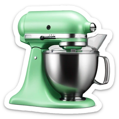 Realistic mint green kitchenaid mixer isolated. sticker