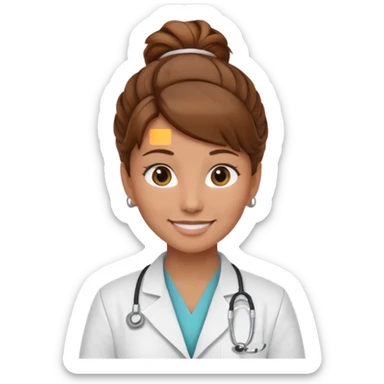 healthcare instructor standing up brown hair updo sticker
