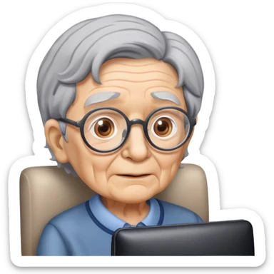 old people watching TV sticker
