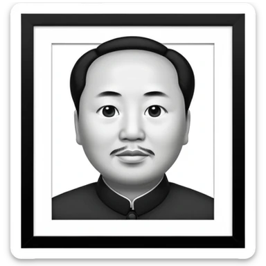 The death of Mao Zedong, black and white, in a picture frame sticker