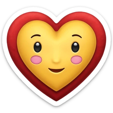 heart with a velvet yellow center sticker