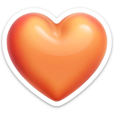 Peach color heart sticker