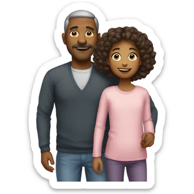 A father with his daughter  sticker