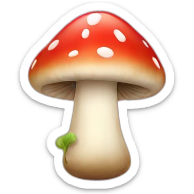 cartoon mushroom giving heart kiss sticker