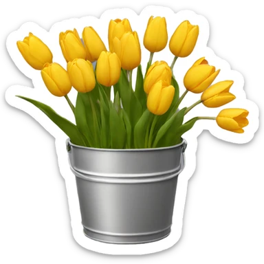 Yellow tulip bucket sticker