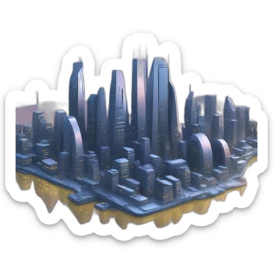 Futuristic City Skyline sticker