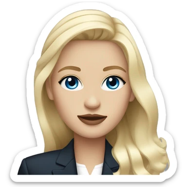 blonde girl blue eyes with chanel blazer sticker