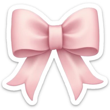 Light pastel Pink bow ribbon tied  sticker
