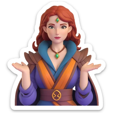 Triss Merigold sorceress with auburn hair sticker