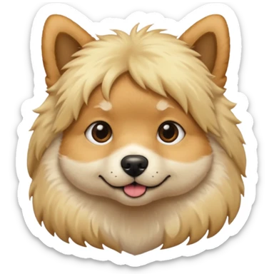 dog with short blonde hair sticker