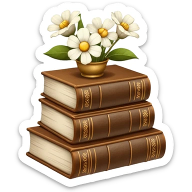 Kahve çiçek kitap sticker