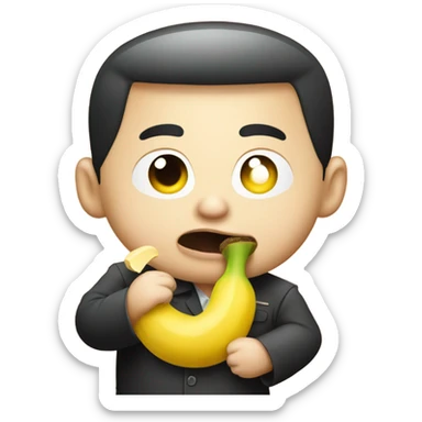 Kim jong un eating banana sticker