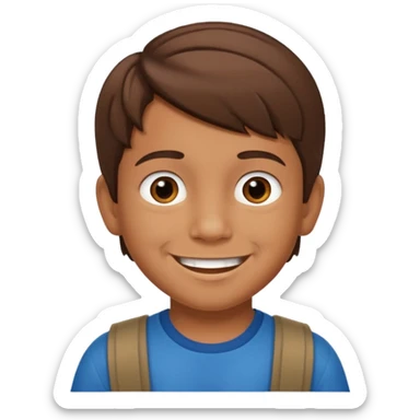 A 6 year old mexican boy with brown hair  sticker