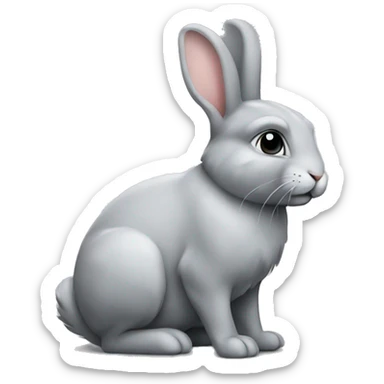 rabbit gray sticker