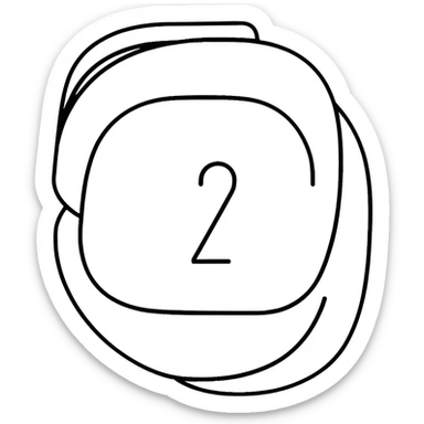 Minimalist badge with number 2, showing 50-79% attendance, simple design sticker