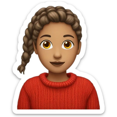 Girl in red sweater sticker