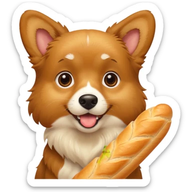 un chien choqué avec une baguette sticker