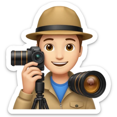 photographer using a long telephoto lens emoji sticker