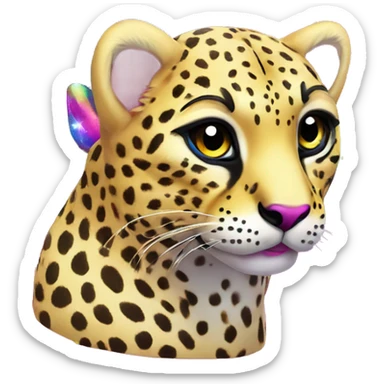 lisa frank rainbow cheetah sticker