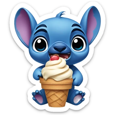 Lilo and stitch with ice cream  sticker