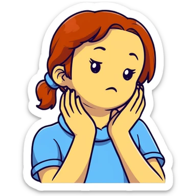 girl choking neck with hands sticker