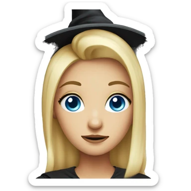 Blonde blue eyed witch  sticker