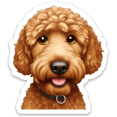 brown and red golden doodle sticker
