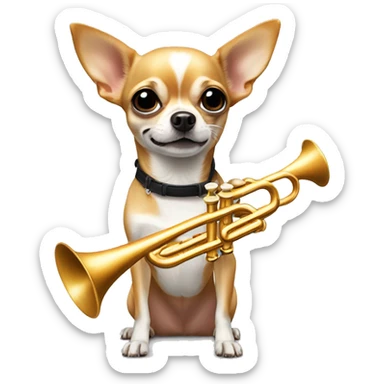 chihuahua qui joue de la trompette sticker