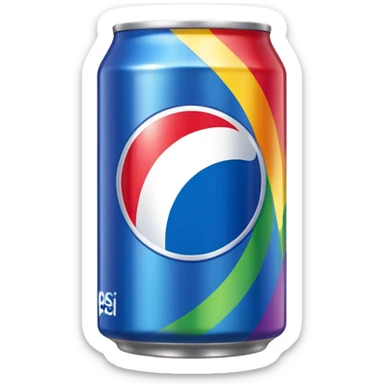Rainbow color Pepsi can sticker