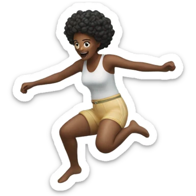 lady jumping into ocean sticker