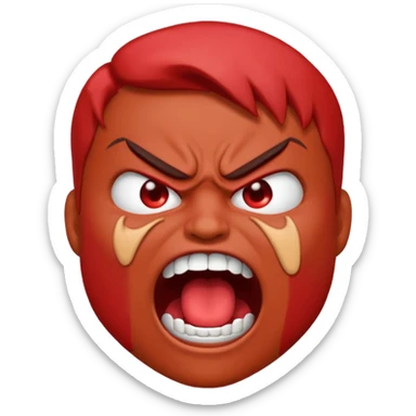gum tsion emoji very not nice rude shouting ragebaiter sticker