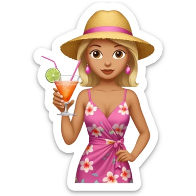 strong lean woman drinking a cocktail sticker